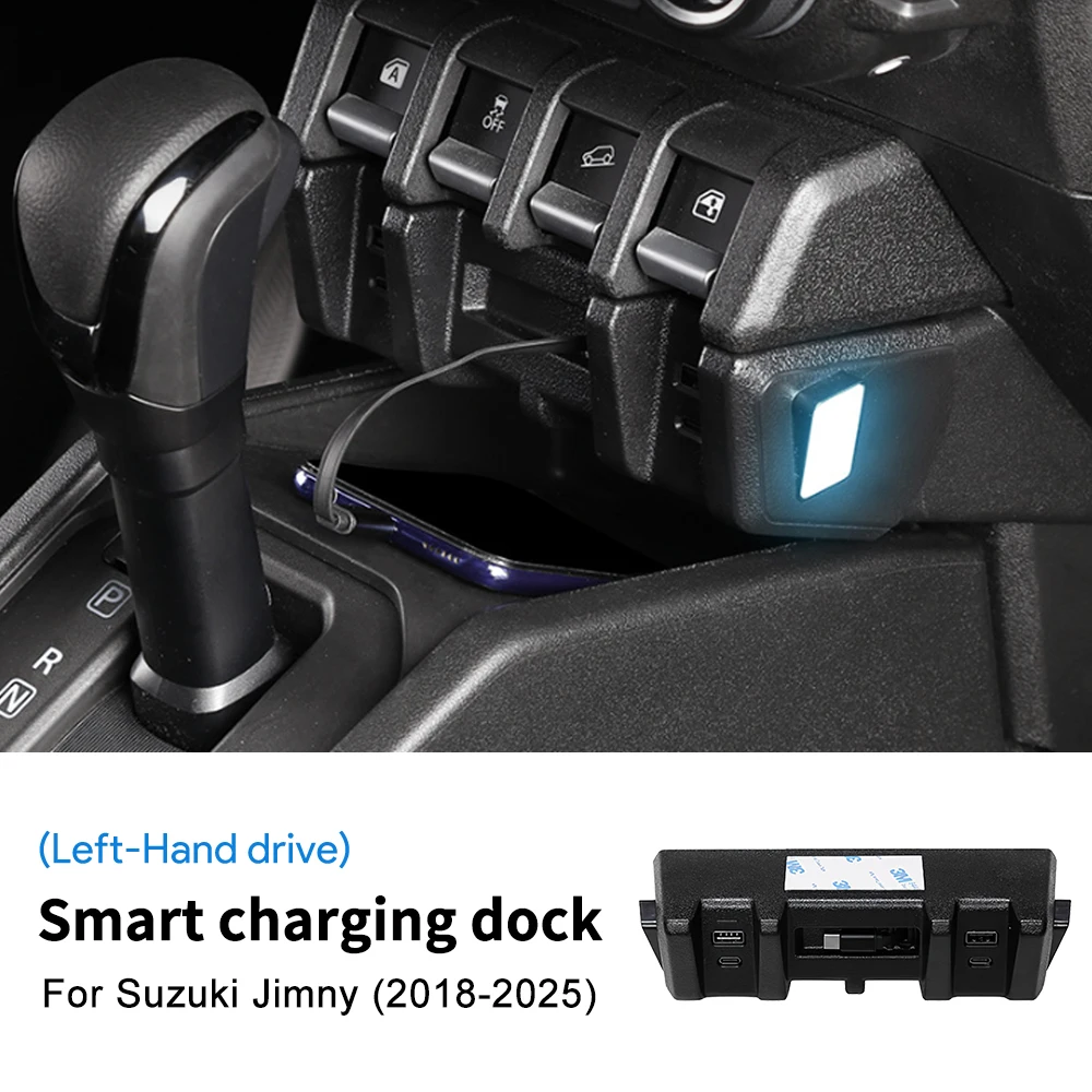 

Автомобильное зарядное устройство для Suzuki Jimny JB64 Sierra JB74W 2019-2025, двойной USB-концентратор типа C, разветвитель с сигареткой и адаптером