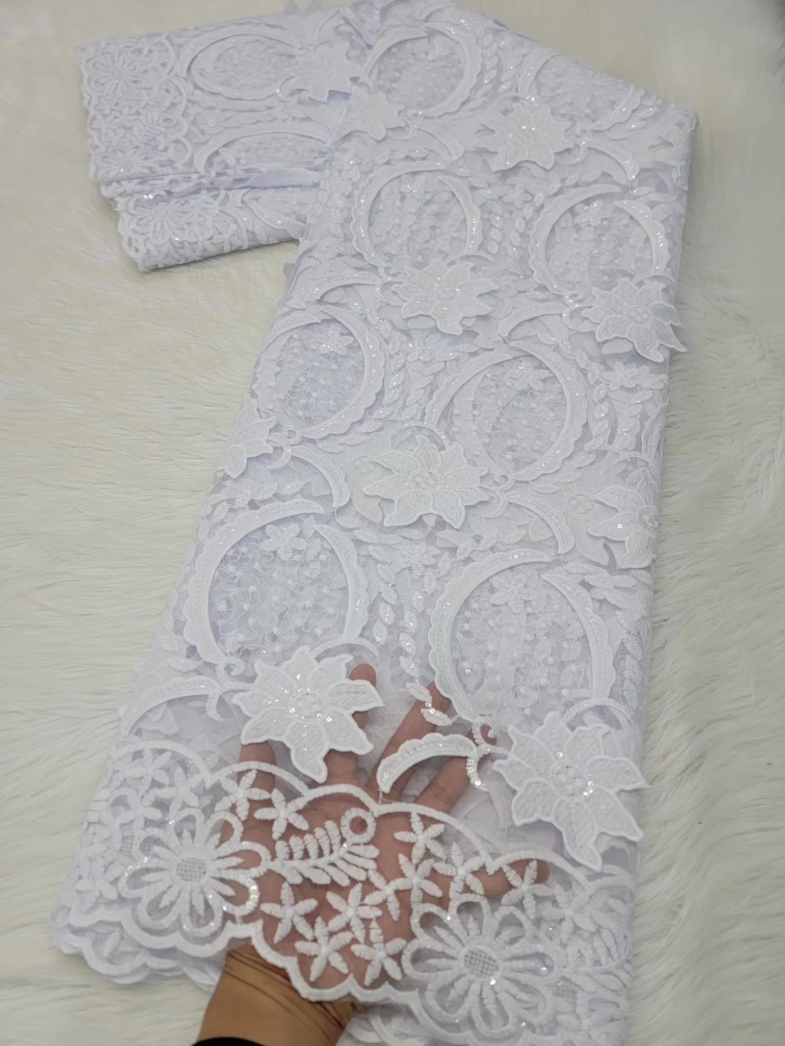 

Швейцарские новейшие чисто белые сетчатые кружева с блестками 2022 нигерийские высококачественные тюлевые ткани французская для свадебного...