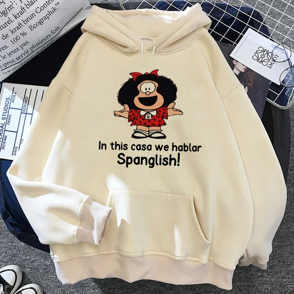 Фото Толстовка Mafalda, повседневная одежда, элегантный японский современный стиль, пуловер для подростков с аниме-рисунком №4