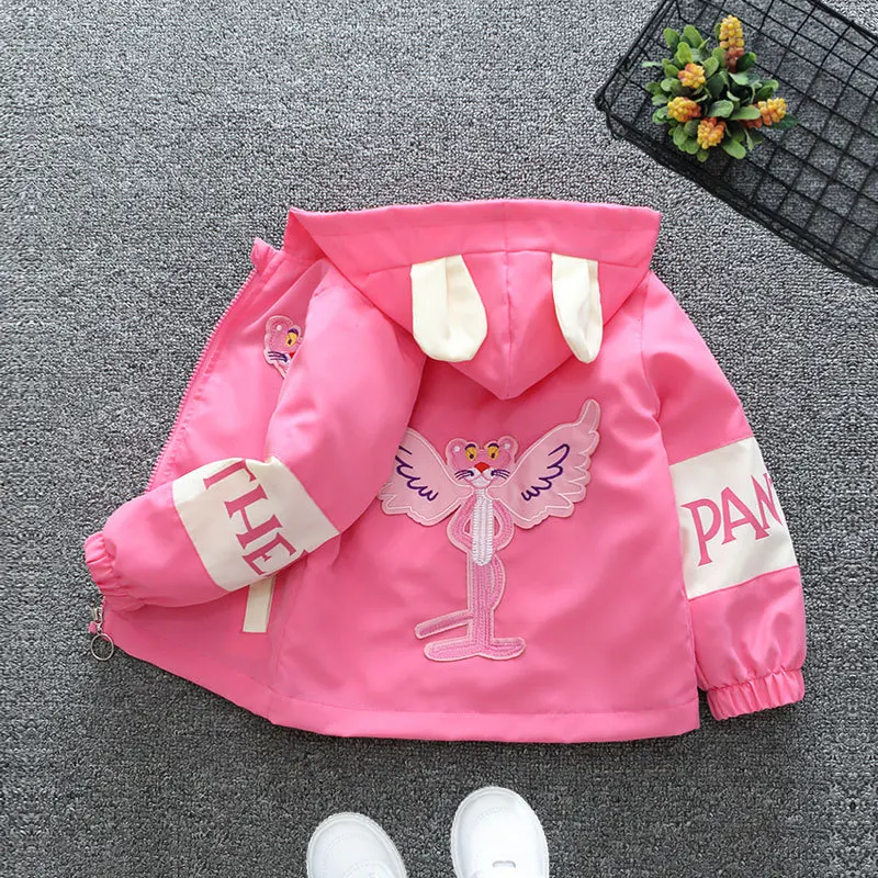 

Children Hooded Girl Boy jacket Cartoon Pink Panther Clothes Cartoon 2023 new spring and autumn Coat