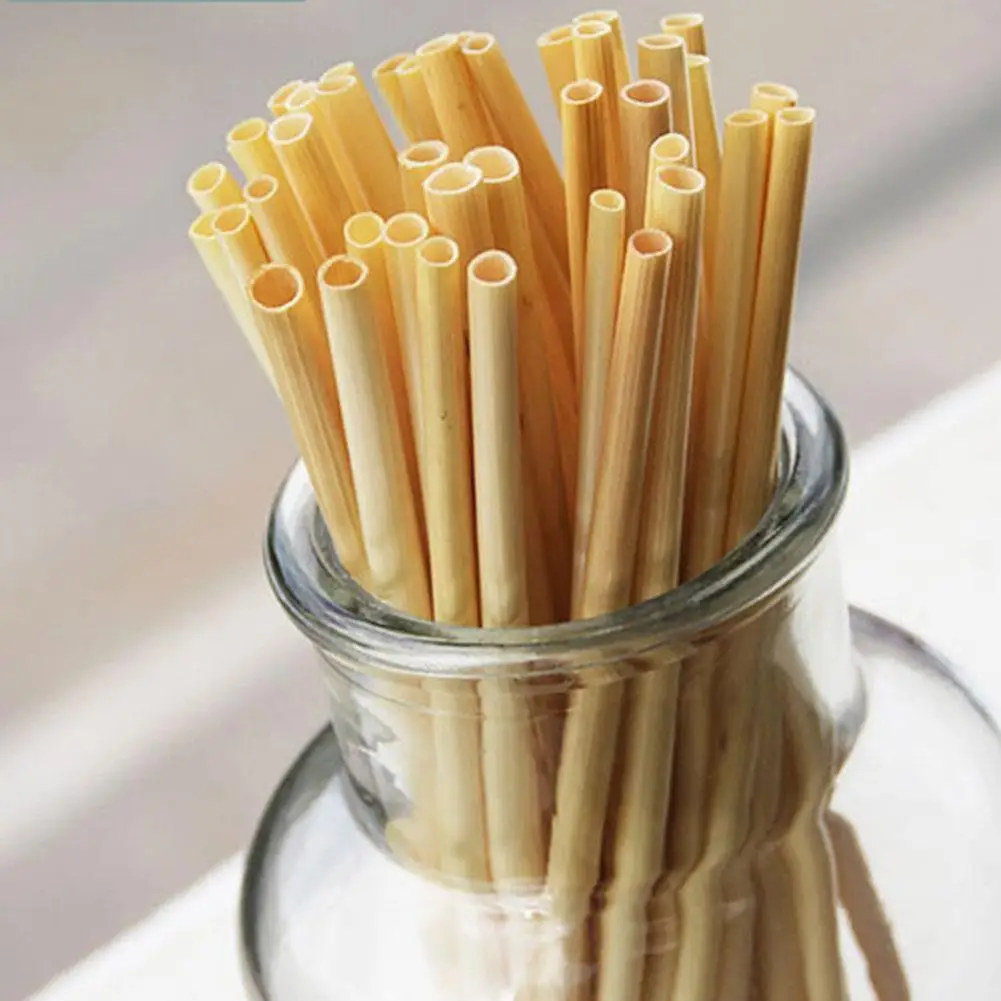 

500/200pcs 20cm New Disposable Wheat Straw Eco-friendly Natural Natural Straw Portable Drinking Bamboo Wheat Straws D0x9