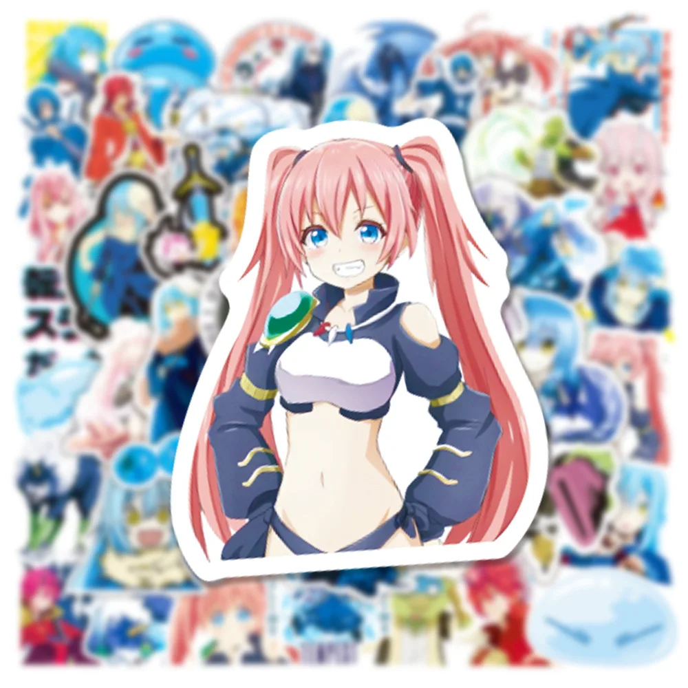 

10/50Pcs Anime That Time I Got Reincarnated As A Slime Figure Graffiti Stickers Laptop Notebook Skateboard Personalized Sticker