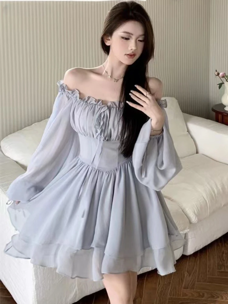 Платье женское в стиле ретро с рукавами-фонариками