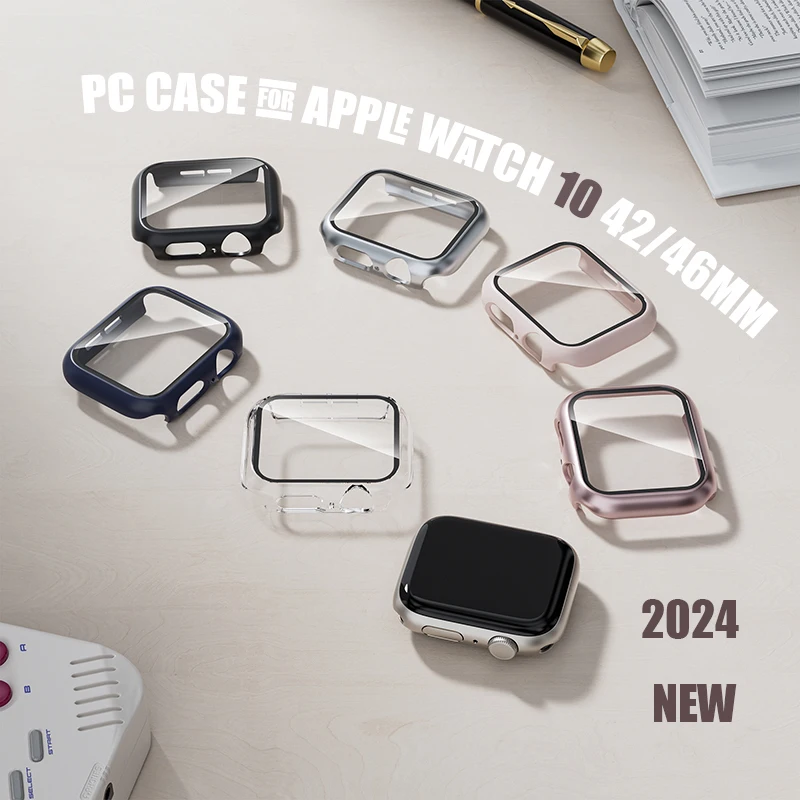 Чехол для ПК для Apple Watch, чехол 42 мм, 46 мм, жесткий, с полным покрытием, с высококачественной защитой экрана из закаленного стекла для apple iwach 10 (art.: 3920c97f098a0) - 3920c97f098a0