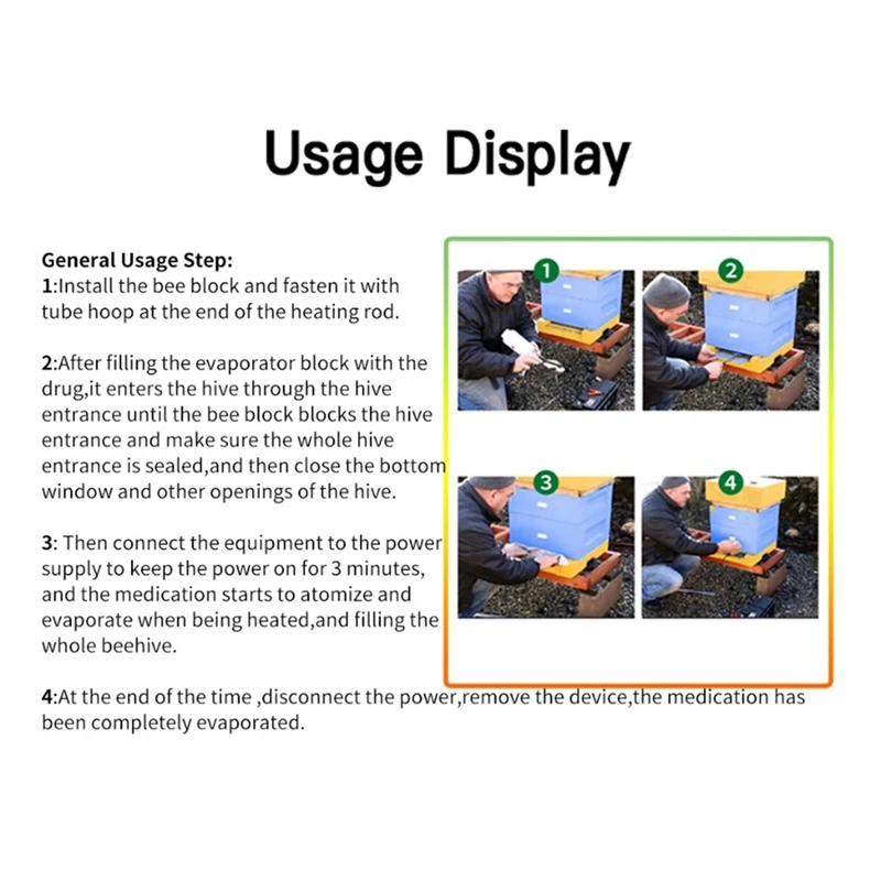Пчелиная кислота испаритель 12 В пчелиная Вариа инструмент для обработки