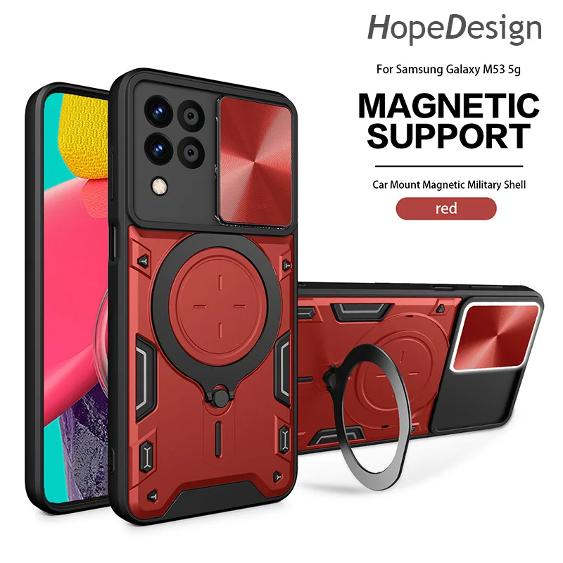 

Shockproof Phone Case For Samsung M54 M53 M33 M23 M23 M13 M12 5G Heavy Duty Camera 360 Degree Kickstand Cover For Samsung M23