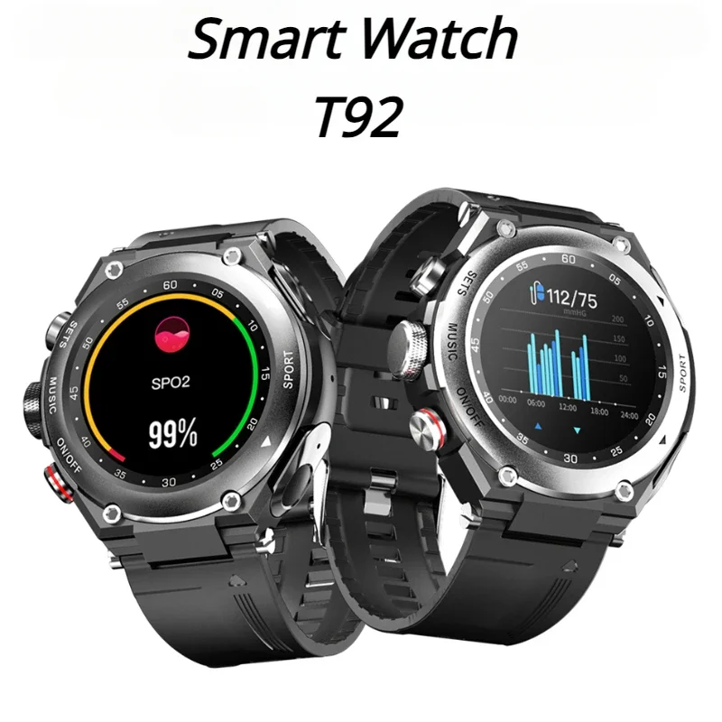 

T92 Smart Watch Bracelet 2 in 1 TWS Wireless Earbuds 1.28Inch Heart Rate Blood Pressure Sports Waterproof Smartwatch 2024 New