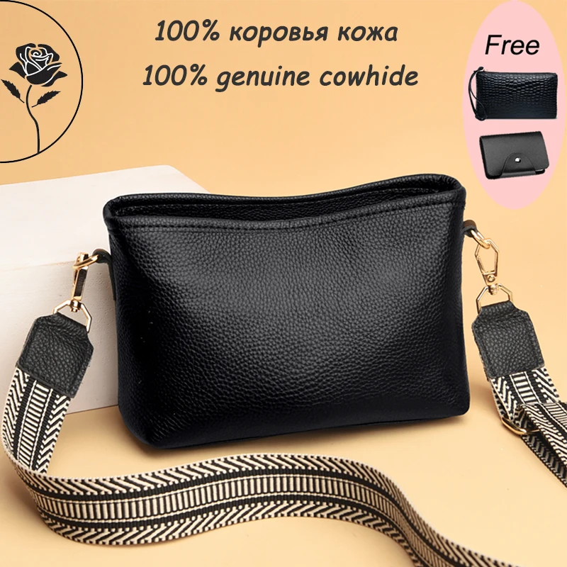 

Сумка кросс-боди женская из натуральной воловьей кожи, роскошный саквояж на плечо для телефона и кошельки, однотонная Сумочка, 2023