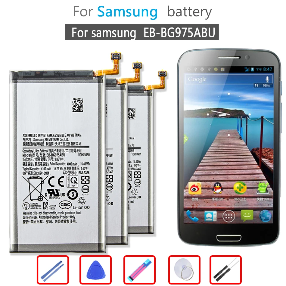 

Для SAMSUNG EB-BG975ABU 4100mAh аккумулятор для Samsung Galaxy S10 Plus S10 + S10Plus SM-G975F/DS SM-G975U G975W G9750 Batteria