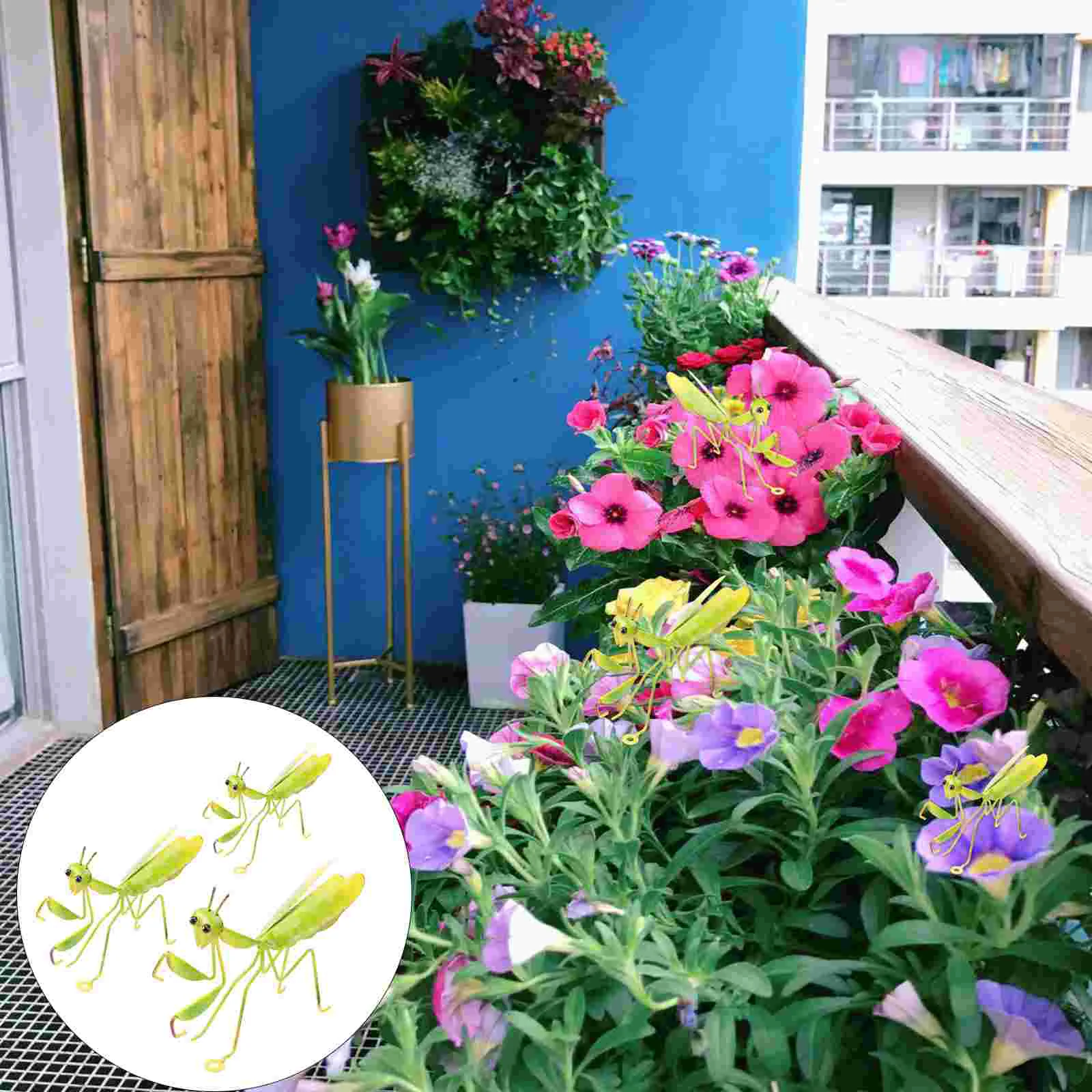 

Wall Decor Garden Metal Insect Sculpturemantis Praying Figurine Yard Animalstatue Iron Grasshopper Pendant Shape Figurines