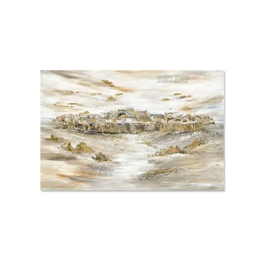 Роскошное искусство для декора стен текстура золотой фольги классический замок