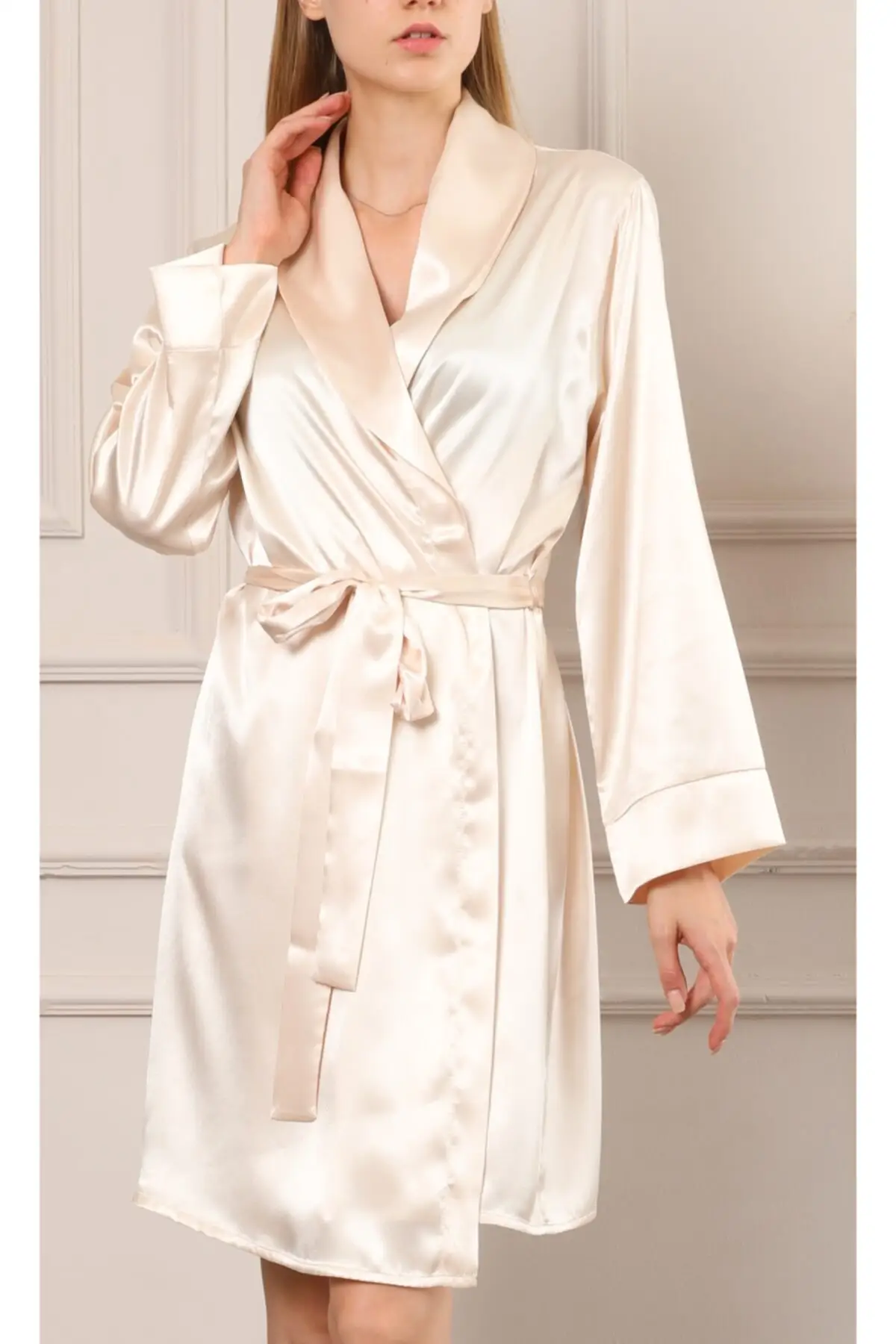 

Dressing Gown Honey Foam Satin Fashion Robe Female Bathrobe Sexy Peignoir Kimono Bride Dressing Gown Gown Gown Gown Gown