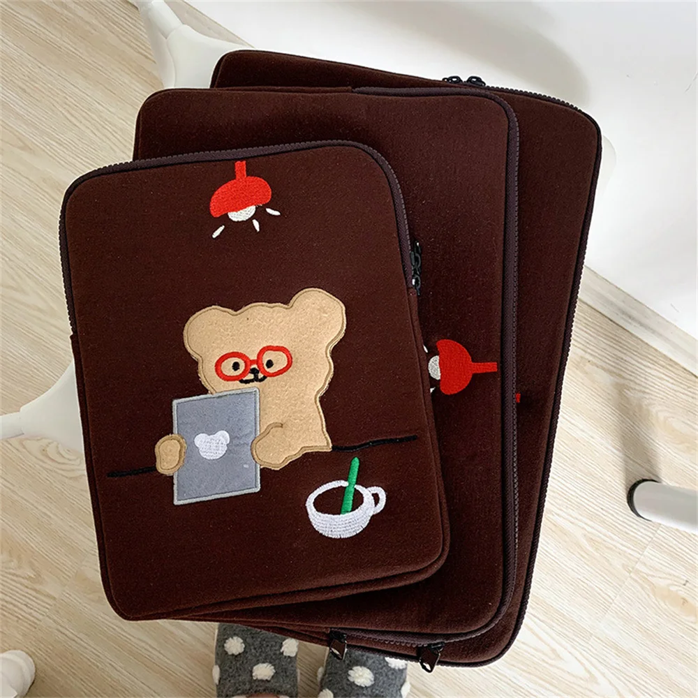 

Korean ins cute bear protective case laptop bag Apple macbookpro11/13/15 inch cotton liner bag