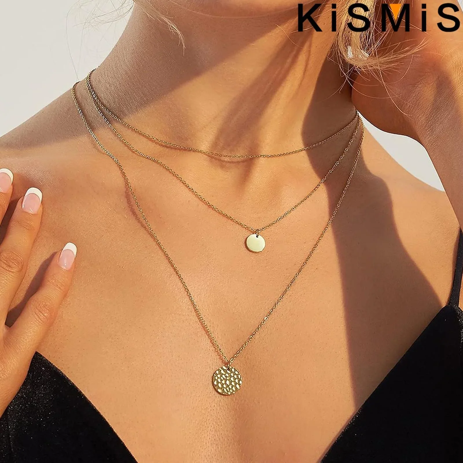 KISMIS 1 комплект многослойное ожерелье из нержавеющей стали изящное колье-чокер с