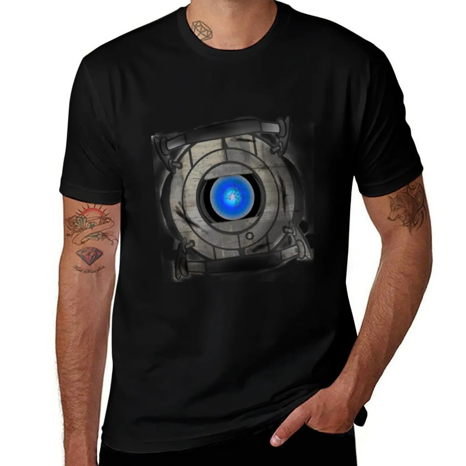 Фото Футболка Wheatley Portal 2 для бега и занятий в спортзале, спортивная футболка с короткими рукавами №1