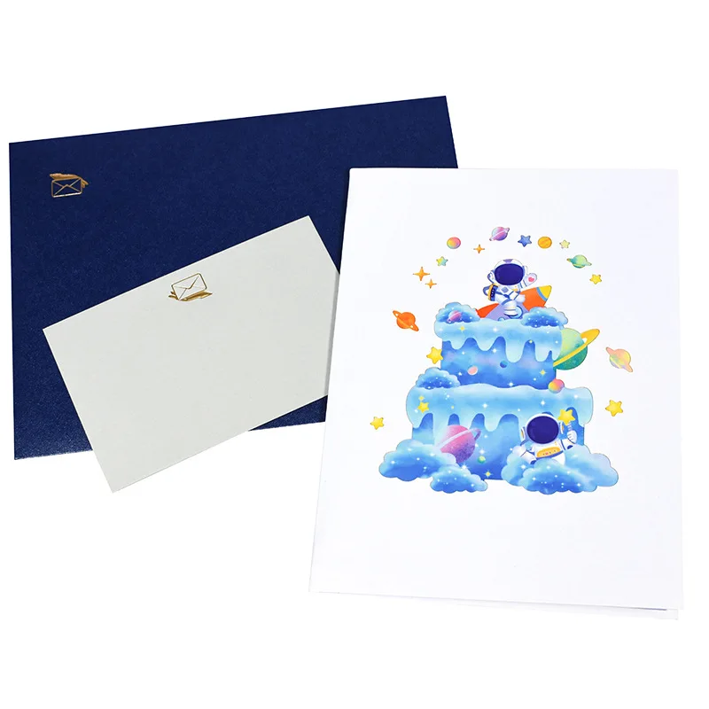 Всплывающая творческая личность тренд 3D трехмерная поздравительная открытка