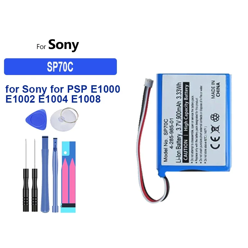 Аккумулятор 900 мАч SP70C для Sony PSP E1000 E1002 E1004 E1008 импульсная беспроводная гарнитура 7 1