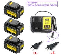 new 20v 6 0ah max xr 18650 battery power tool replacement for dewalt dcb184 dcb181 dcb182 dcb200 20v 6a 18v battery with charger