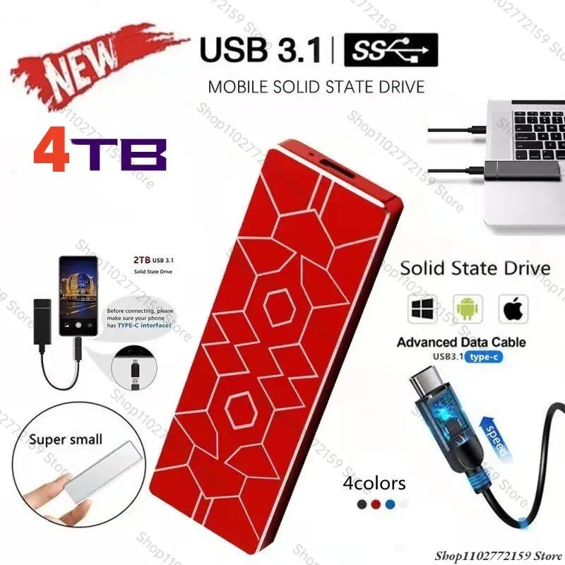 

new External SSD 16TB Mobile Solid State Hard Drive 64TB USB 3.1 External ssd Typc-C Portable Hard Drive ssd 8TB 4TB Disco duro