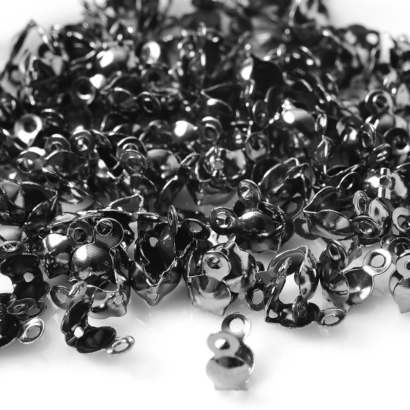 

500Pcs 2Mm Plated Pressed Crimp End Caps Clasps Brass Wire and Thread Cover Clasps Clasp for Jewelry Making Necklace Accessories