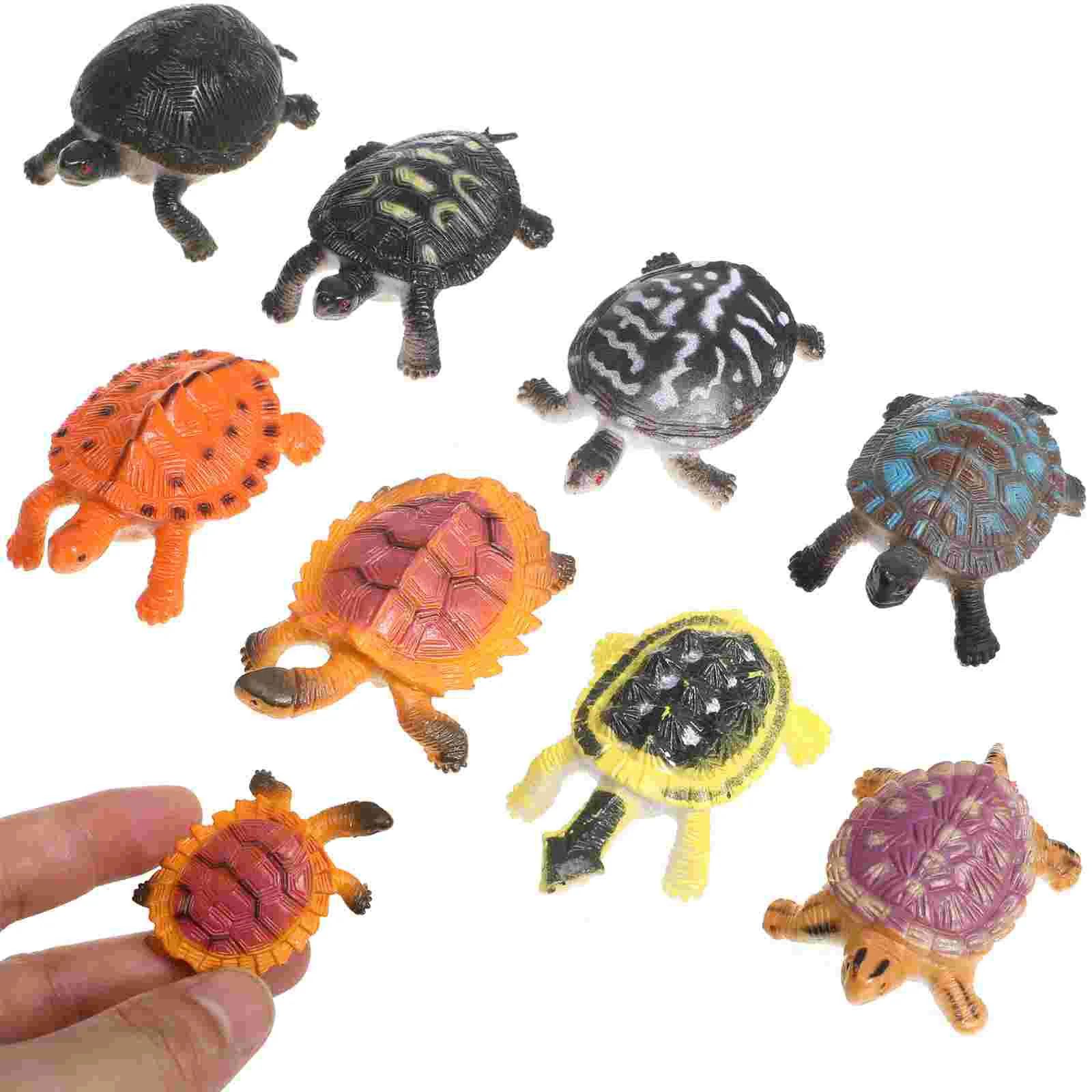 

8pcs Turtle Figurine Simulation Ocean Tortoise Model Playset Learning Prop Tank Decoration for Children Kids Random Pattern