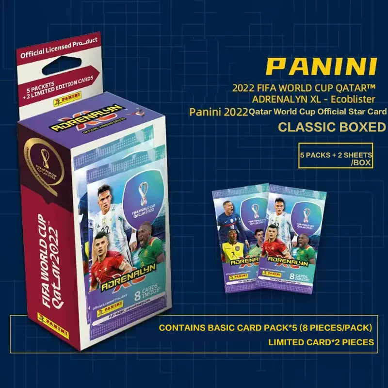 

2022 Panini Football Star Card Box Qatar World Cup Soccer Star Messi Ronaldo Footballer Limited Fan Collection Cards Box