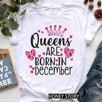 summer t shirt women clothing love crown birthday gift tshirt arrival queen are born in decembernovember graphic print t shirt