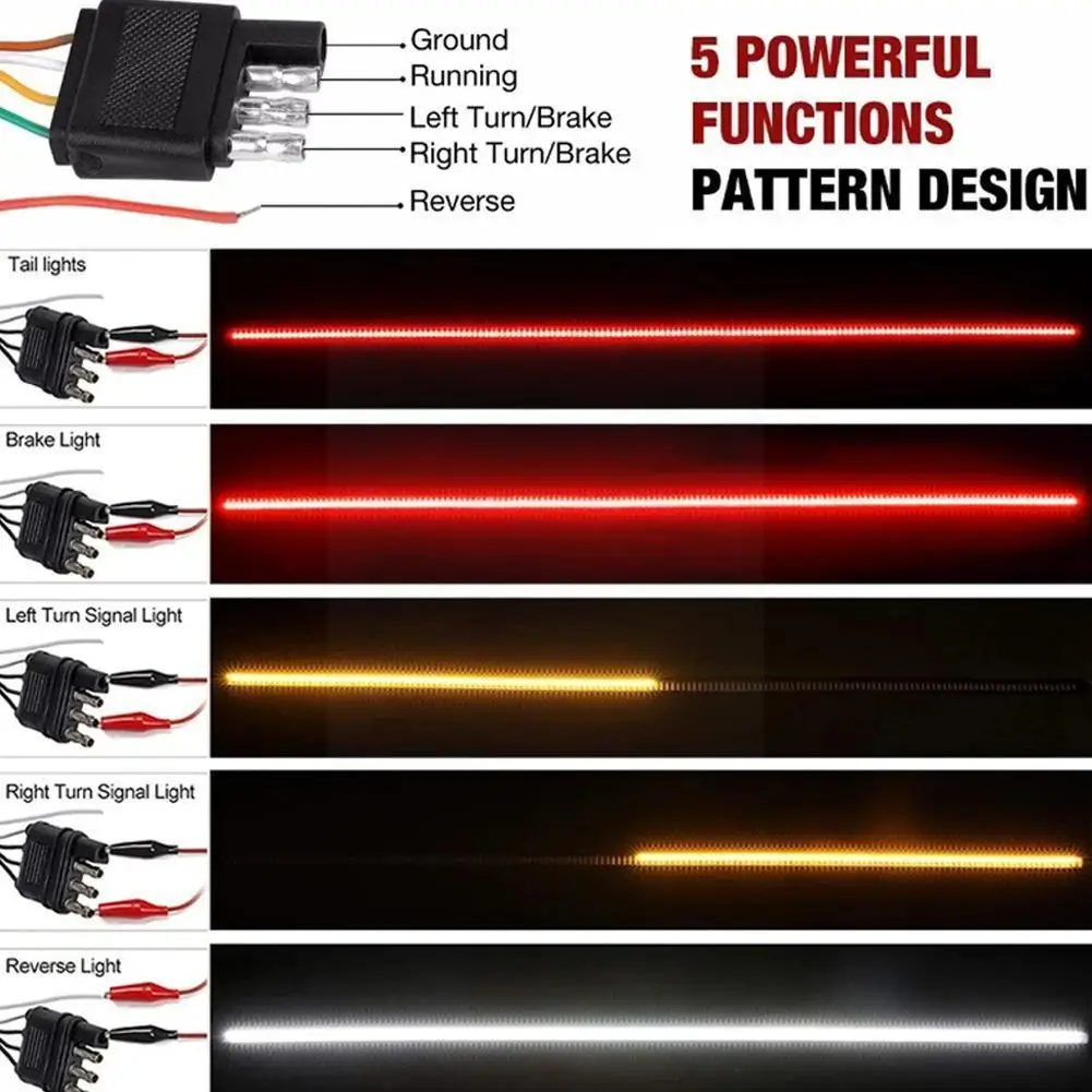 

New Three-row Pickup Truck Tail Light Belt Multifunction Model Choose Signal Turn With Brake Can Lamp 2 Car Reverse X7x7