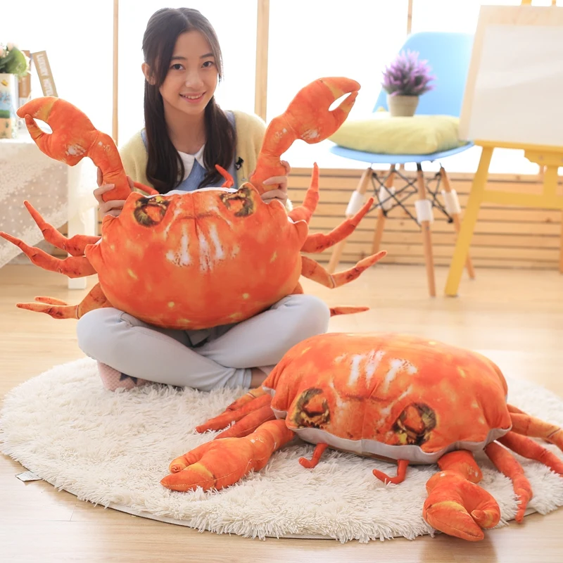 

1pc Simulated Stuffed Marine Organism Plush Toys Big Realistic Crab Doll Soft Peluche Pillow Sofa Home Decoration Kids Gifts