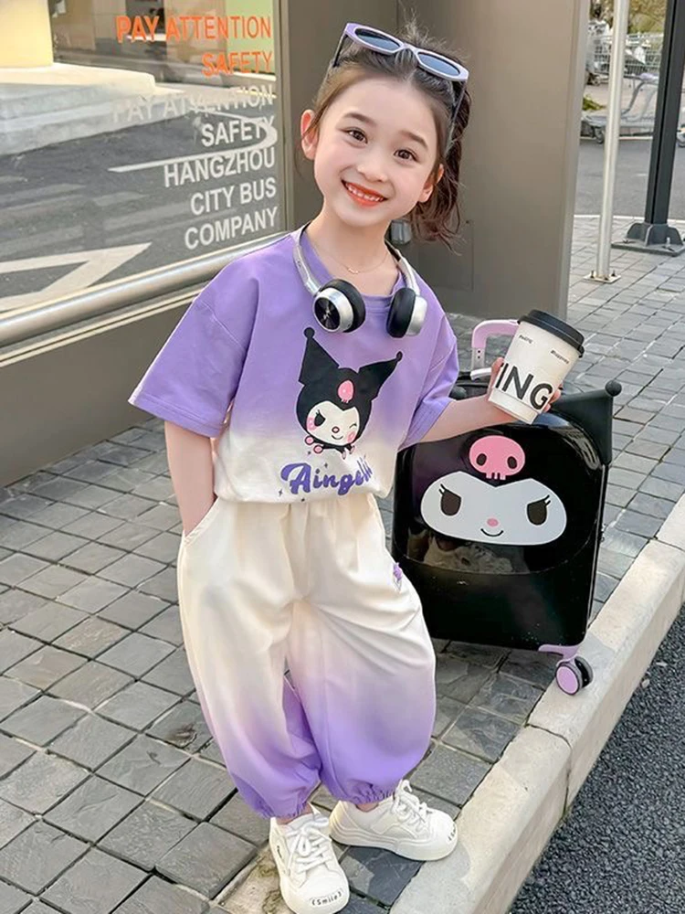 Детские комплекты из двух предметов с мультяшным принтом повседневные милые