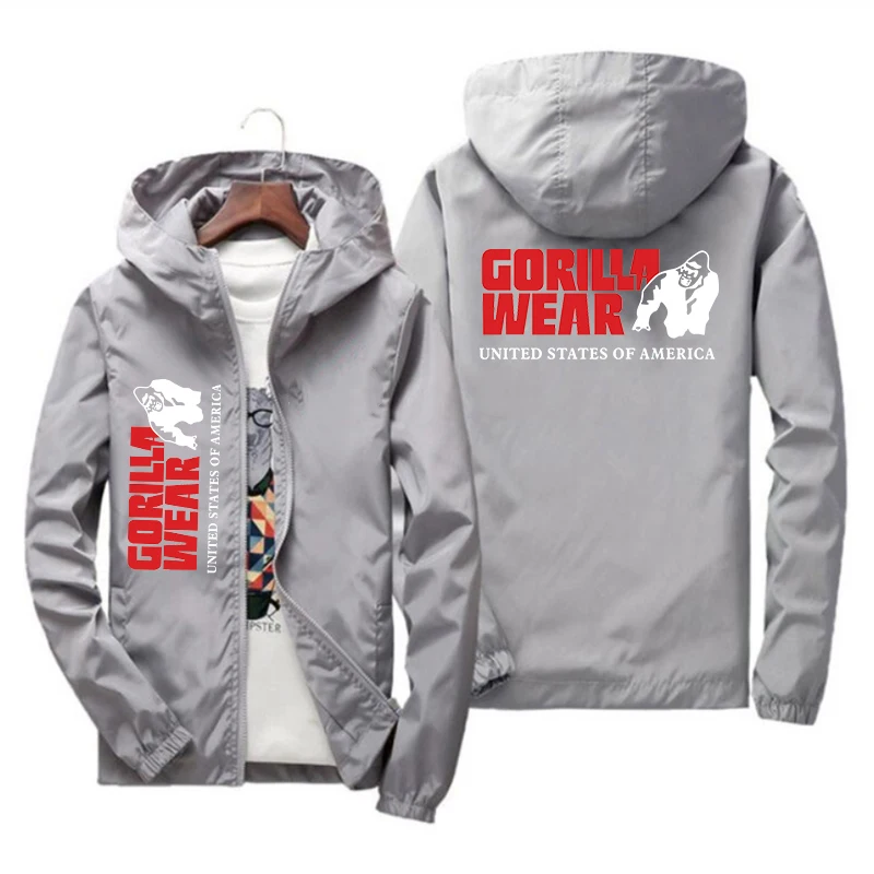 

2021 Спортивная модная мужская куртка Gorilla, тренчкот с свитером и капюшоном