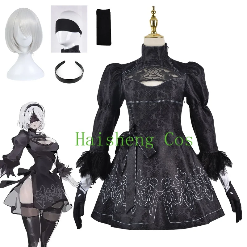 

Skir 2b Cosplay Nier Automata Yorha Cosplay YoRHa No. 2 Type B Costume Anime Women Dress Fancy Halloween Girls Party Clothes