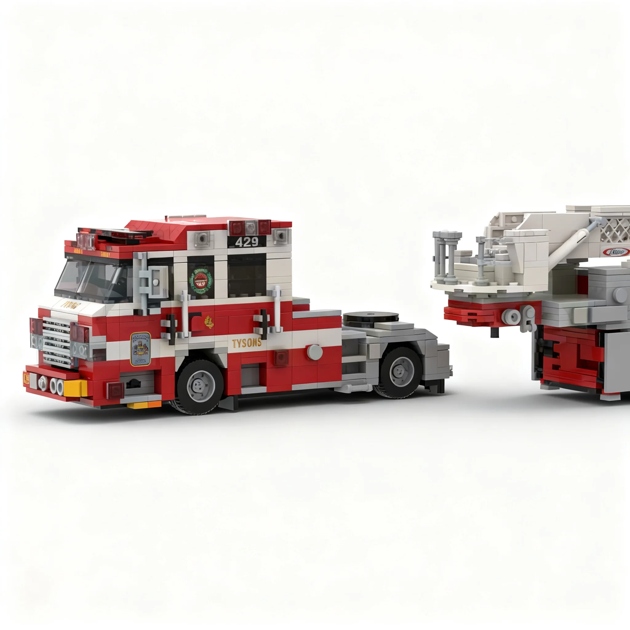 1687 деталей MOC Городская пожарная машина Pierce Velocity Tiller, модель пожарной машины Fairfax, конструктор, игрушки, идеи для рождественских подарков (art.: 3920dc992f212) - 3920dc992f212