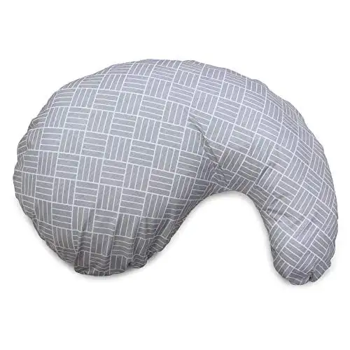 Cuddle Pregnancy Pillow with Removable, Breathable Cover | Gray Basket Weave | Plush Contoured Support | Prenatal and Postnatal