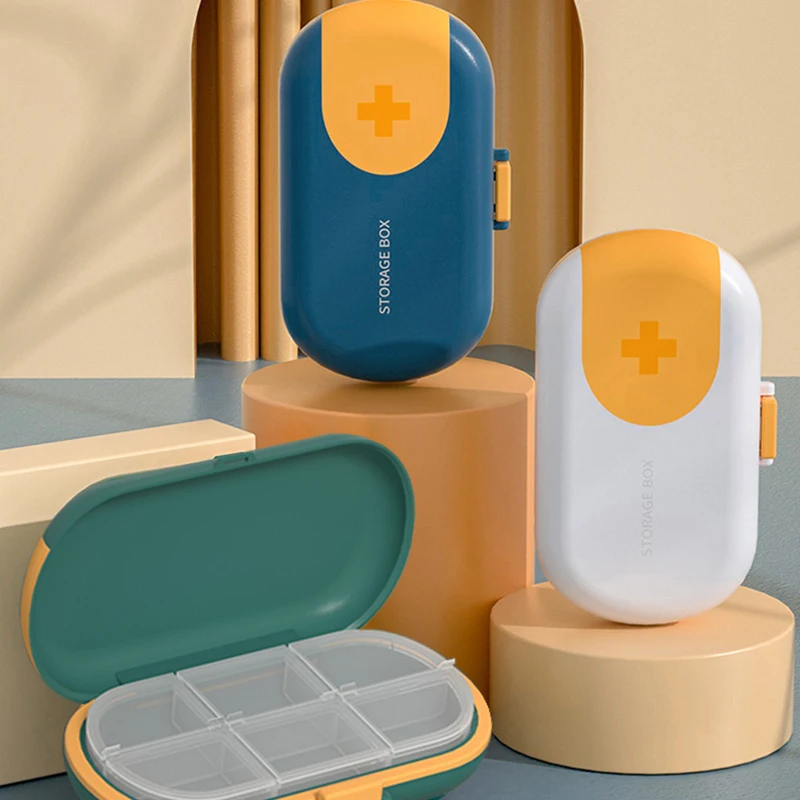 6 ячеек портативный контейнер для таблеток безопасный отсек герметичный