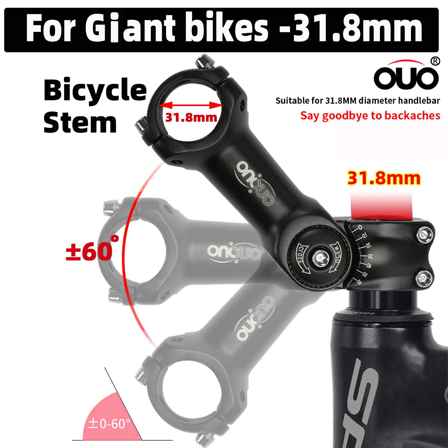 OUO 31 8 мм рулевое колесо регулируемый вынос велосипеда для Giant Mtb руля 90/110/120