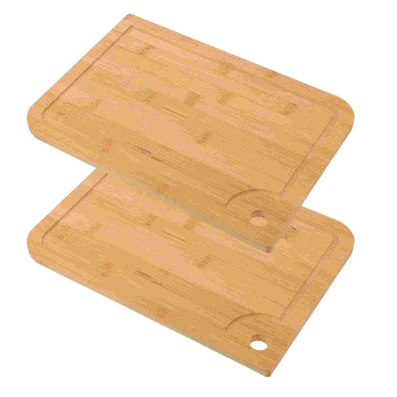 

2pcs Bamboo Cutting Board Kitchen Household Cutting Boards Fruit Chopping Boards