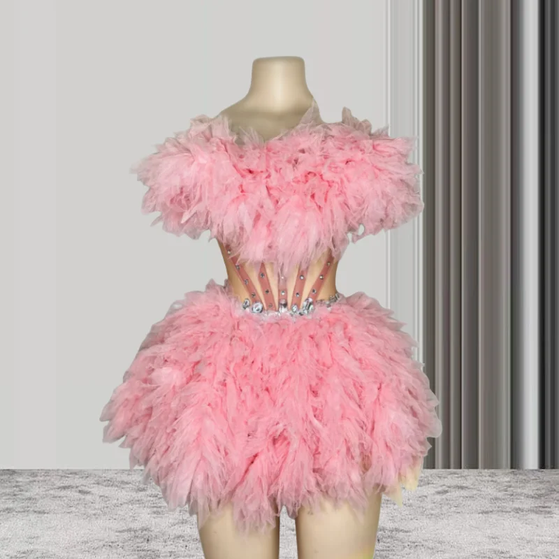 

Ruffled Pink See Through Women African Cocktail Dresses Beaded Birthday Party Gowns Short Black Girl Prom Dresses Homecoming