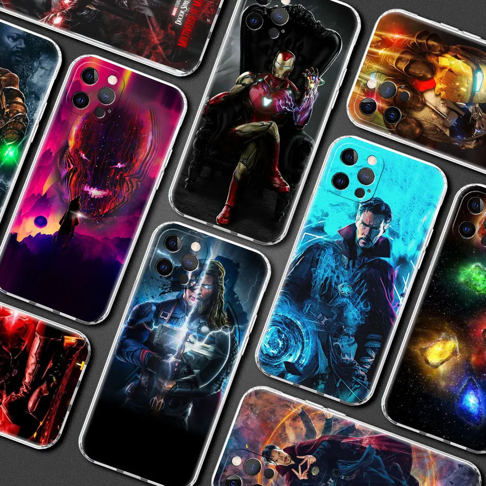 

Clear Case for Apple iPhone 13 12 11 Pro Max 8 7 Plus X XS SmartPhone Estuche Funda XR 6 6S Fitted Coque Doctor Strange Thanos