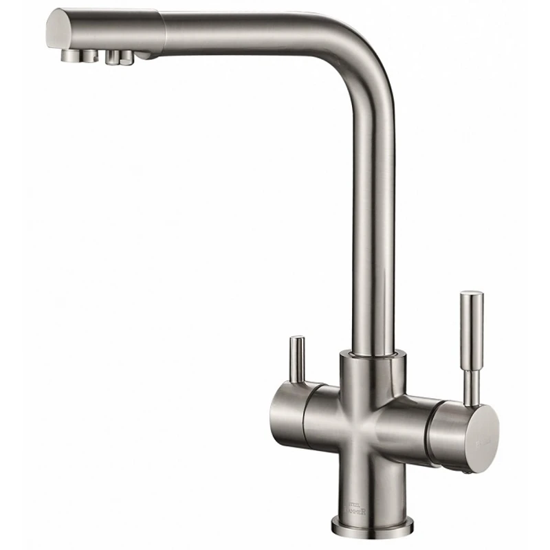 Смеситель для кухни под фильтр Steel Hammer SH 552 SATIN (Керамический картридж аэратор