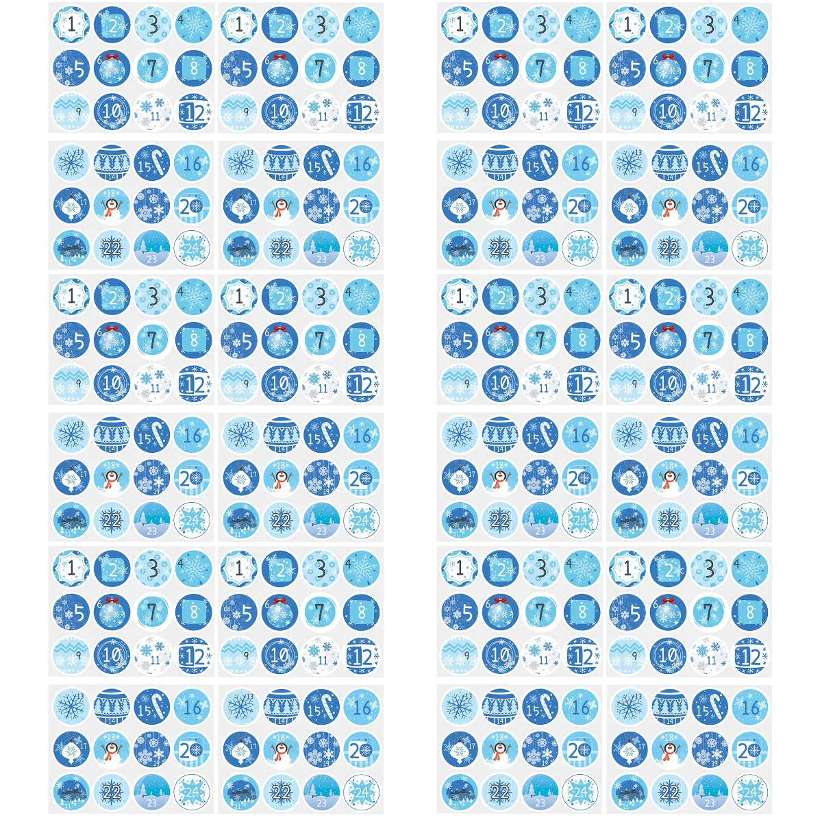 

Christmas Stickers Sticker Number Seal Gift Envelope Stamps Advent Numbers Sealing Xmas Calendar Adhesive Decor Bag Tags