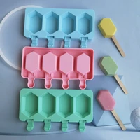 silicone ice cream mold ice maker 4 holes popsicle cube chocolate tray molds gem mould valentines day gift diamond baking tools