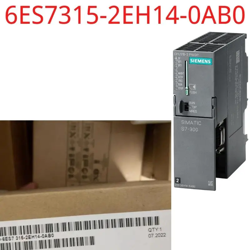 

6ES7315-2EH14-0AB0 Brand new SIMATIC S7-300 CPU 315-2 PN/DP, Central processing unit with 384 KB work memory, 1st interface MPI/