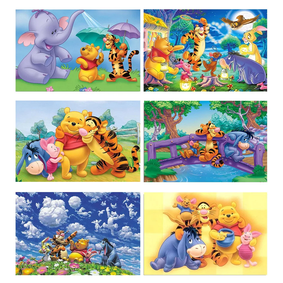 

Disney 5D Diy Diamonds Painting Cross Stitch Cartoon Winnie Pooh Home Decor Full Rhinestones Inlay Diamond Embroidery Gifts Ll75