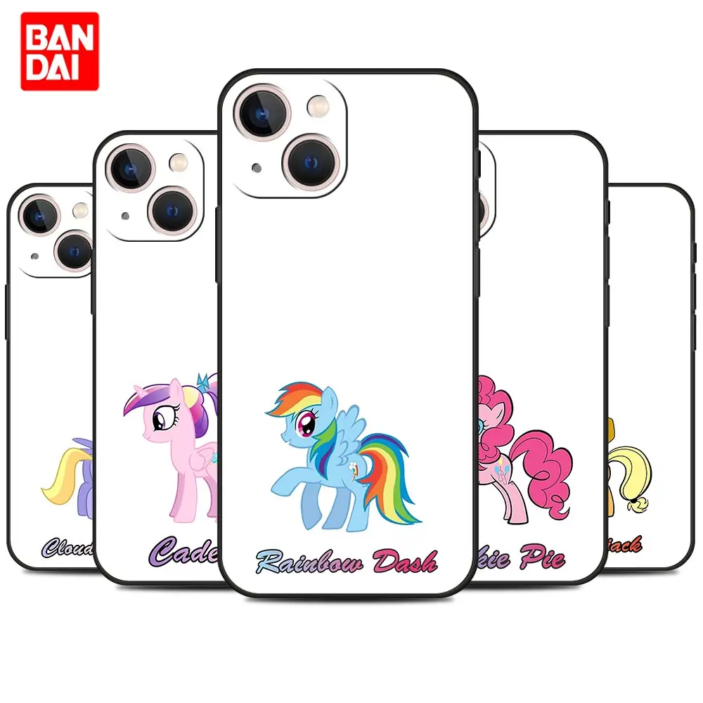 

My Little Pony Horse Case for iPhone 13 12 11 X XS Pro Max 6 6s 7 8 Plus SE XR 12pro 13pro Mini Cover Silicone Black Couple