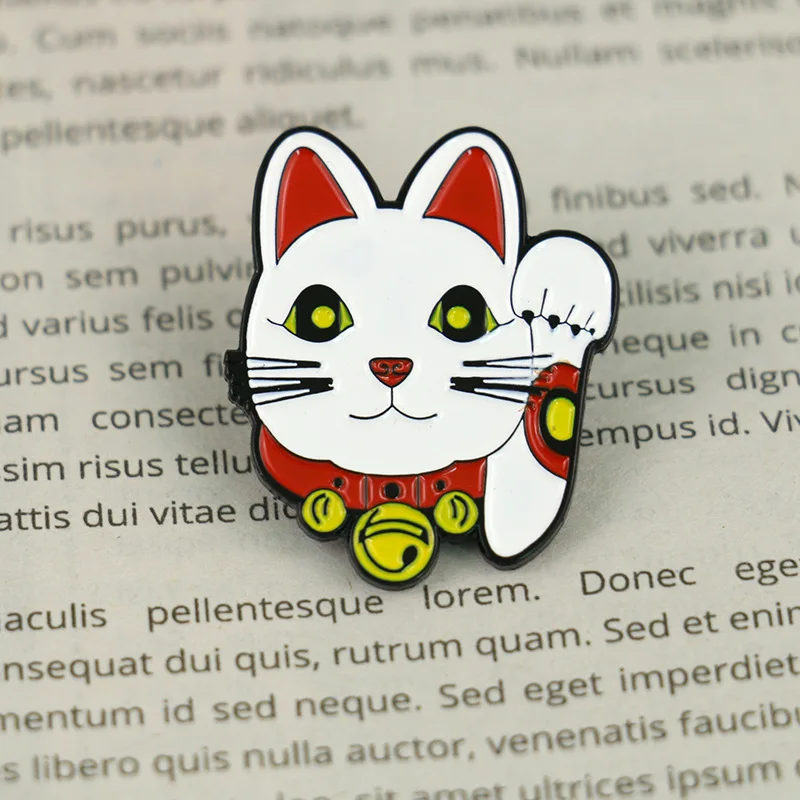 

New Creative Cute Cartoon Badge Clothing Accessories Lucky Cat Dripping Oil Brooch Creative Metal Hat Collar Lapel Pin Jewelry