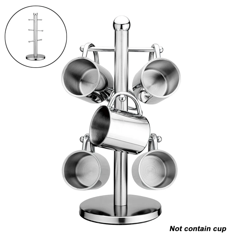 

1Pc Nordic Stainless Steel Cup Holder Kitchen Countertop Mug Display Stand Drinkware Hanging Shelf