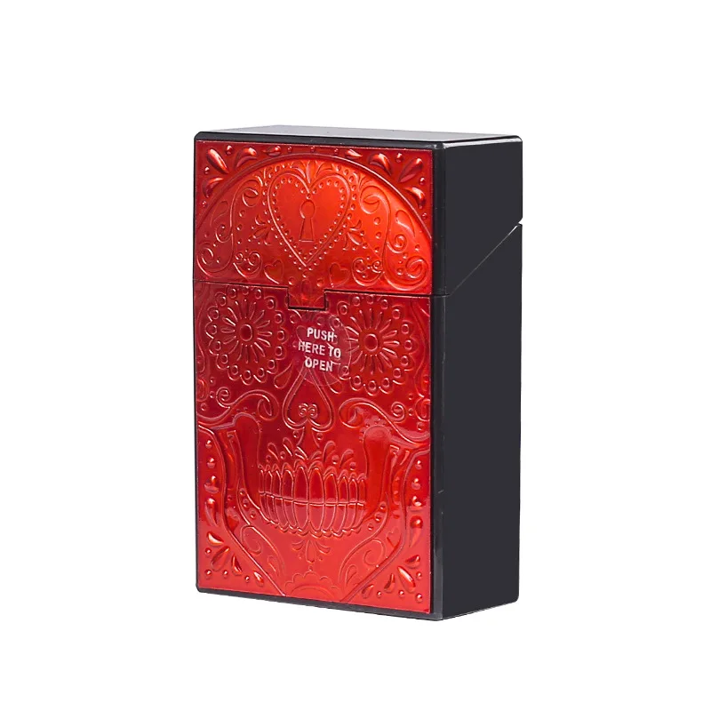 Коробка для сигарет в виде сердца черепа пластиковая Толстая 20 штук Мужская