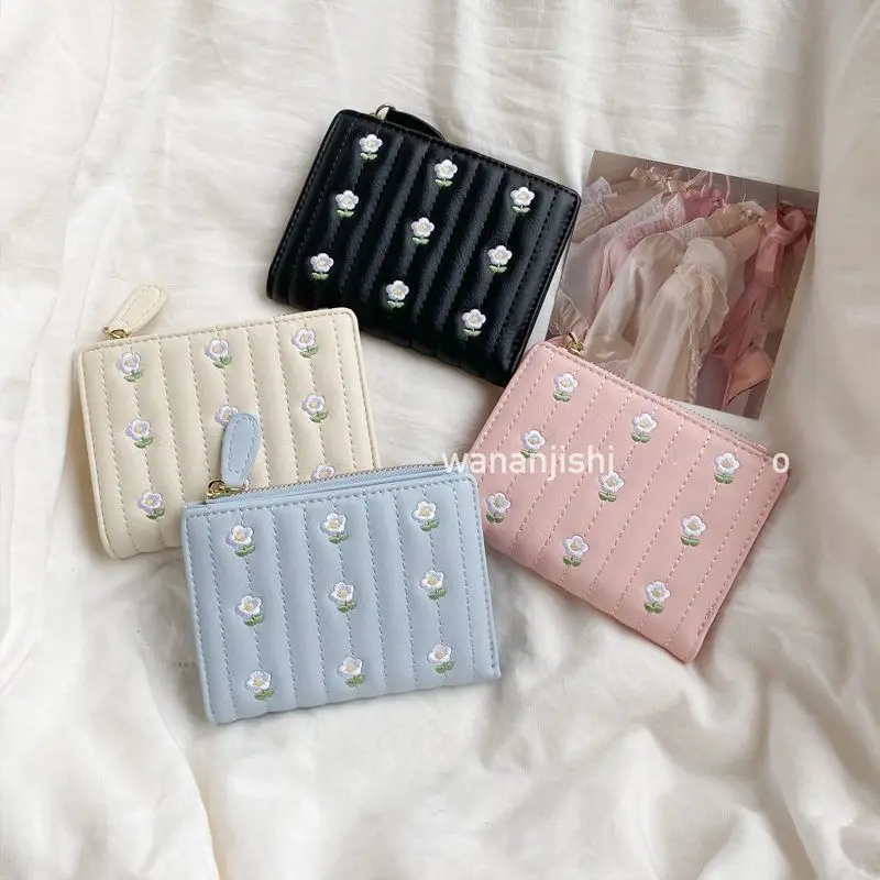 New Girl Wallet Multi-function Zero Wallet Large Capacity Cute Student Card Bag Pu Folding Short Exquisite Cute Mini Wallet