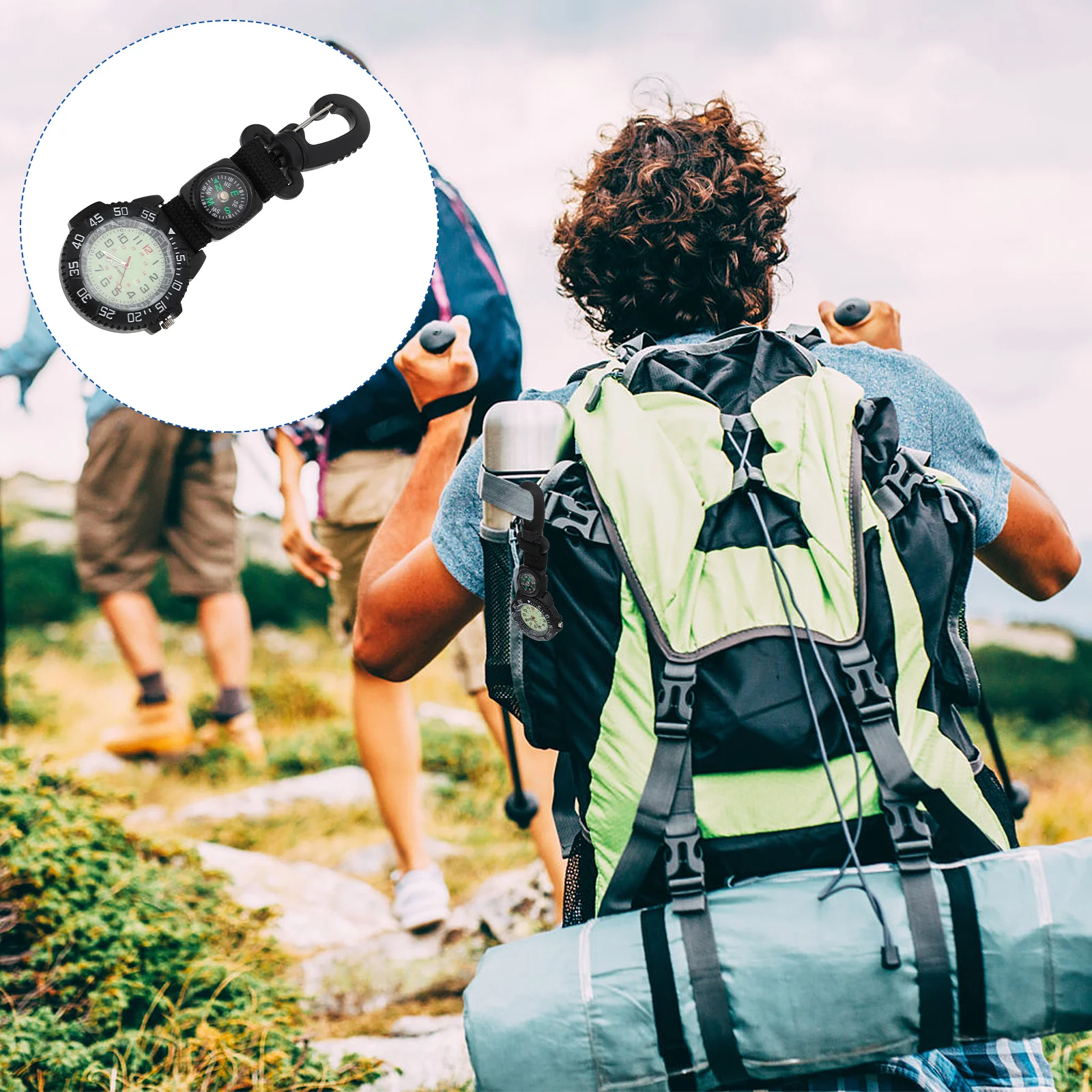 

Sports Pocket Watch Backpack Clip Outdoor Backpacker Hanging Digital Dial Mountaineering Hiking